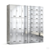 Casier de personnel en acier inoxydable, armoire de vestiaire pour atelier sans poussière, armoire à chaussures multi-portes verrouillable, armoire de rangement pour vaisselle