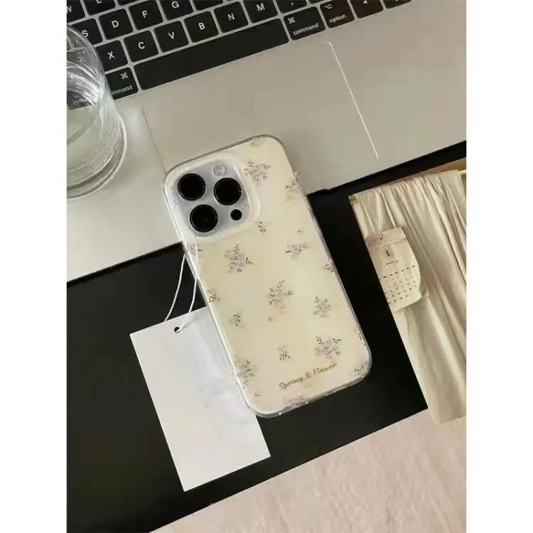 Yellow background with small floral prints