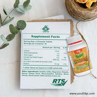 Vitamina C Diaria Masticable 500mg, Porción de 1000mg, Bajo en Calorías, Sin Azúcar, Suplemento de Viaje para Profesionales, Entrega Exprés