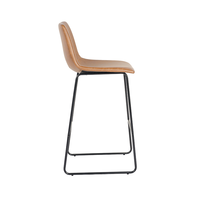 Tabouret de bar en cuir PU à cadre en fer au design minimaliste chaise tabouret haut Vintage à la mode pour salle à manger cuisine maison Bar salon