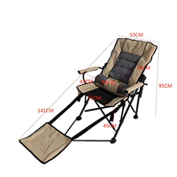 Chaise pliante d'extérieur moderne en acier personnalisable, très vendue, inclinable, pour jardin et camping, avec coussin portable