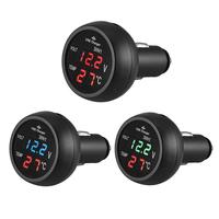 Pengisi daya mobil, Voltmeter Digital 12V/24V Monitor baterai mobil LCD Digital tampilan ganda