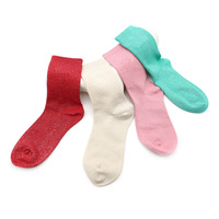 Chaussettes en coton fantaisie exceptionnelles avec paillettes Lurex personnalisées, or et argent