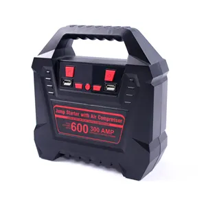 Compressor de ar portátil para emergência, banco de energia, 3700mah, impulsionador de emergência, 12v