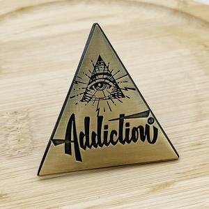 Fabricante diseño personalizado letras de bronce antiguo Pin de solapa insignia adicción abrigo antiguo pecho broche Metal Pin emblema logotipo en relieve - Product Image 6