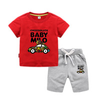 Livraison directe 100% coton Vêtements pour enfants en option couleur mélangée accepter t-shirt et ensembles de vêtements courts pour bébé étiquettes de balançoire gratuites