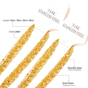 Chaîne en acier inoxydable plaqué or et argent, collier de mode, colliers maxi, colliers ras-du-cou, chaînes pour hommes/femmes, bijoux - Product Image 2