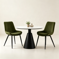 Chaise de salle à manger rembourrée à coutures verticales en velours, chaise d'appoint pour salle à manger et salon – Offre Spéciale