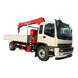 เครื่องจัดการเครนบูม Isuzu 4x2 รถบรรทุกติดเครน 10 ตันรถเครนตรง