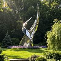Sculpture d'art moderne abstraite en acier inoxydable de grande taille RELONG, statue en métal personnalisable pour l'extérieur, villa, jardin
