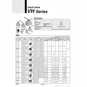 Vanne de commande pneumatique SMC Vanne manuelle VH410-04 - Product Image 1