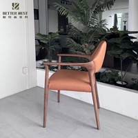 Fauteuil de maison moderne Design nordique chaise de salle à manger en bois de chêne massif avec dossier rembourré pour bureau à domicile villa ou école