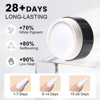 HEMA & TPO GRATUIT Super Blanc 3-en-1 Constructeur de qualité supérieure Gel pour ongles Extension d'ongles Super Blanc Ongles durs Gel de construction Uv Échantillon