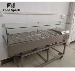 Contenedores de Acero Inoxidable para Barra de Ensaladas, Refrigerador Exhibidor para Barra de Ensaladas/Baño María Frío para Restaurantes Buffet - Product Image 3