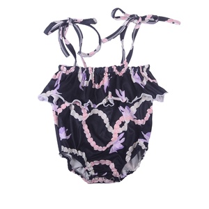 Romper de algodón estampado con tirantes ajustables y cuello halter para bebé, estilo hawaiano, primavera-verano, talla personalizada - Product Image 2