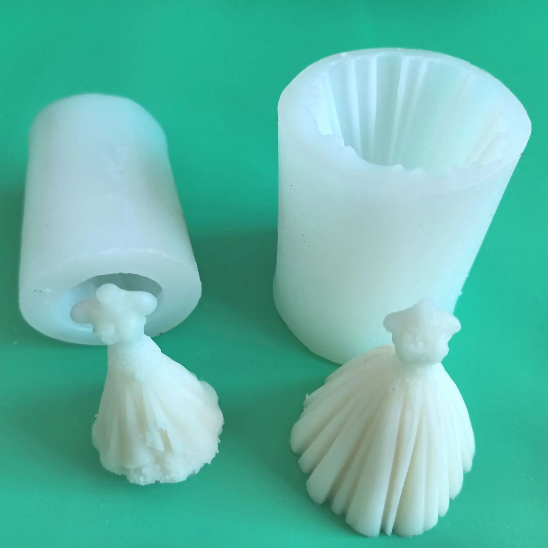 Molde 3D de silicona para decoración de aromaterapia, vela para vestido de boda, bricolaje