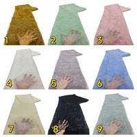 Tissu en dentelle française à sequins noirs en gros, tissu en dentelle perlée, tissu brodé, dentelle africaine haut de gamme pour robe décontractée