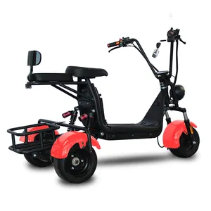 Fábrica Mini Tamaño 48V 800W Motor asiento grande Scooter eléctrico Citycoco 3 ruedas Scooter Triciclo eléctrico para adultos