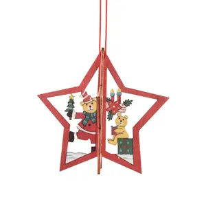 어린이를위한 3D 나무 매달려 장식품 크리스마스 트리 장식 공예 크리스마스 액세서리