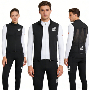 Jaket Bersepeda Khusus Musim Gugur Anti Angin Tahan Air Bahan Nylon Spandex Unisex Rompi Bersepeda Ritsleting Ganda Tanpa Lengan - Product Image 1