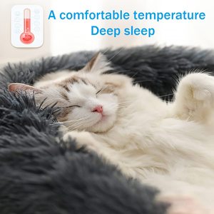 부드러운 봉제 따뜻한 라운드 플러시 애완 동물 침대 고양이 개 매트 동물 수면 침대 소파 애완 동물 침대 액세서리 - Product Image 4