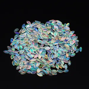 SGARIT Gemstone Jewelry 2*4mm-5*10mm Marquise Cut Natural Loose Opal Stone Fiery Rainbow Brilliance Opal Gems