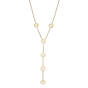 18K Gold Plated Brass Sunburst Pendant <strong>Necklace</strong> Multi Layer Custom Jewelry for Women Everyday <strong>Boho</strong> Style Gifts - Product Image 1