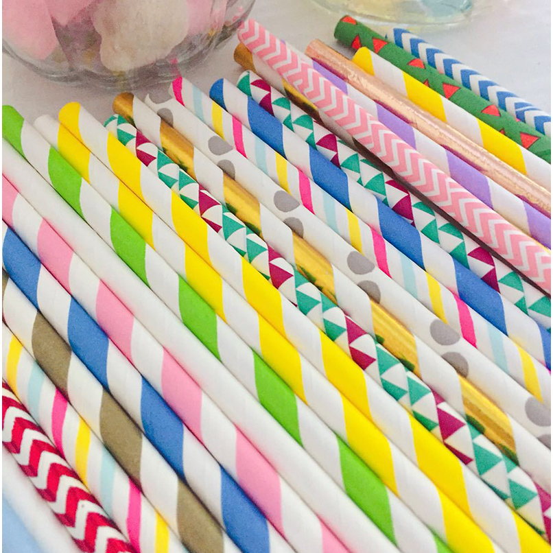 Unicorn Dreams Paper Straws Pastel Rainbow Hues for Kids Magical Themed Parties