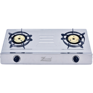 Table de cuisson à gaz double brûleur en acier inoxydable, cuisinière à gaz de table, commande par bouton, allumage piézoélectrique pour la maison, l'hôtel, l'extérieur - Product Image 2