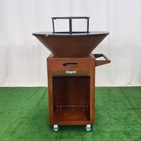 Armoire de rangement pour foyer extérieur en acier Corten, robuste et résistante aux intempéries, pour projets commerciaux de jardinage et d'aménagement paysager