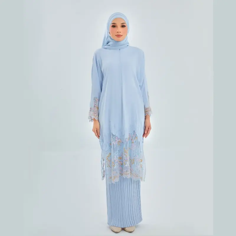 SIPO Eid بيع بالجملة ماليزيا باجو كورونج ملابس عرقية توب وتنورة طقم من قطعتين إندونيسيا للنساء باجو كورونج