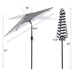 Mobilier d'extérieur Jardin Double Auvent Stripe Market Garden Restaurant <span class=keywords><strong>Parasol</strong></span> Grand <span class=keywords><strong>Parasol</strong></span> <span class=keywords><strong>3m</strong></span> 2.7m <span class=keywords><strong>Parasol</strong></span> de patio pour la plage - Product Image 5