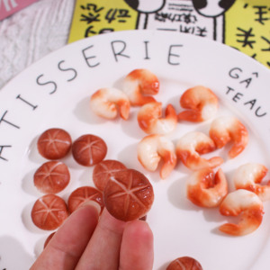 Jouets DIY pour la maison : Simulations de crevettes, champignons et maïs, jouets à pétrir, champignons artificiels en haricot rouge, mini décorations artistiques en TPR, accessoires d'artisanat pour - Product Image 4