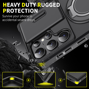 Funda Protectora para Cámara de Teléfono con Lente Deslizante para <span class=keywords><strong>Samsung</strong></span> <span class=keywords><strong>Galaxy</strong></span> S26 Edge <span class=keywords><strong>Ultra</strong></span> S25 S24 <span class=keywords><strong>Note</strong></span> <span class=keywords><strong>Ultra</strong></span> S22 S23, Cubierta con Anillo Magnético - Product Image 4
