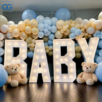 Grandes lettres LED à changement de couleur 3ft 4ft, numéros lumineux pour événements, lettres métalliques RGB géantes, lettres marquee pour bébés, pour décoration de mariage