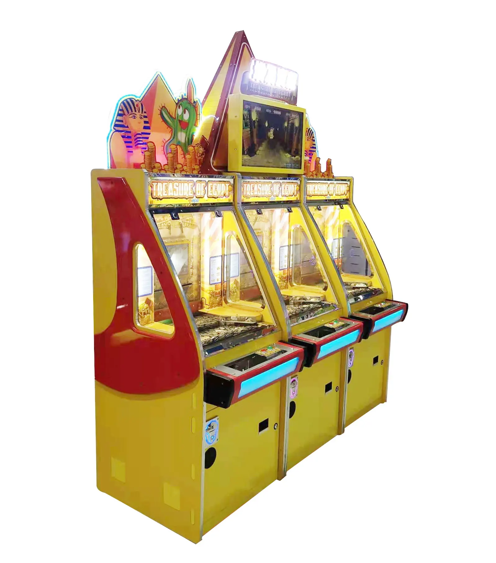 Venta caliente Tesoro de Egipto Máquina de juego de Arcade que funciona con monedas Máquina de juego de empuje de monedas de boletos de lotería de diversión