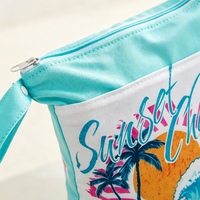 Sac étanche personnalisé avec logo imprimé, en polyester souple, avec fermeture éclair, pour ranger les vêtements de bébé, de plage, de natation ou les vêtements sales