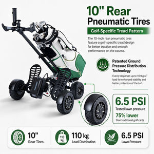 3-in-1 Golf Scooter Cart With Lithium Battery Remote Control Single Seat <b>Foldable</b> Mini Push <b>Trolley</b> 1388 <b>Foldable</b> Design Compact - Product Image 2