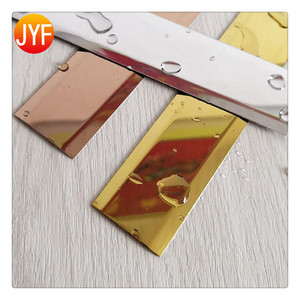 SS04073 nuevo estilo 304 de oro No.4 de esquina de acero inoxidable con la muestra libre de 7mm teja recorte latón molduras para muebles - Product Image 3