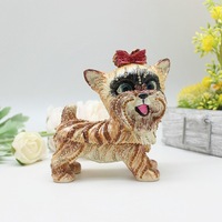 Boîte à bijoux en émail de chien persan, peinte à la main, mignonne, avec charnière, statue d'animal décorative, cadeau de Noël pour enfants