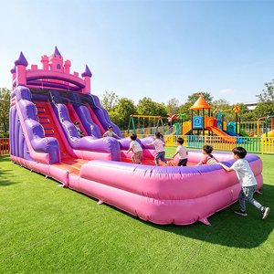 WINSUN Giant Inflatable Water Slide Purple Pink PVC Waterproof CE Commercial Grade for Kids Party Amusement Park - Product Image 1