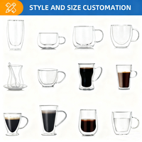 Vente chaude Simple tasse à thé en verre Transparent avec poignée café à boire quotidien Joker tasse pratique tasses pour la maison de Restaurant