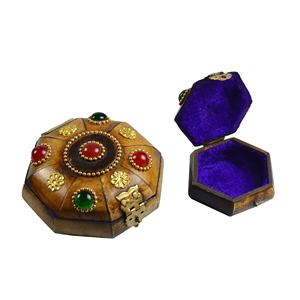 Boîte à bijoux en os tibétain pour la décoration de la maison, boîte à bijoux antique avec finition classique - Product Image 1