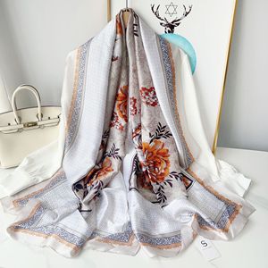 Spring New Style Fashion Design Chinese Style Soft <strong>Silk</strong> <strong>Scarf</strong> <strong>Women</strong> Evening Dress Shawls Elegant Flower Printed Satin ScarfHijab - Product Image 3