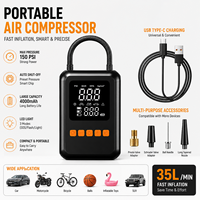 Compresseur d'air numérique portable sans fil pour pneus de voiture, mini pompe à air électrique, compresseur d'air pour pneus automobiles, fabriqué en usine