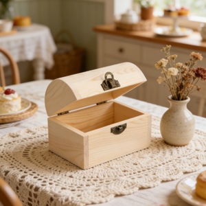 <span class=keywords><strong>Coffre</strong></span> au trésor en <span class=keywords><strong>bois</strong></span> non fini avec couvercle arrondi, boîte en <span class=keywords><strong>bois</strong></span> de pin avec couvercle à charnières, mini <span class=keywords><strong>coffre</strong></span> au trésor en <span class=keywords><strong>bois</strong></span> - Product Image 5
