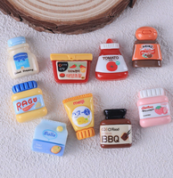 Accessoires en résine au design populaire, thèmes barbecue, yaourt, sauce salade, artisanat en résine, breloques en résine, motifs de dessins animés pour la décoration