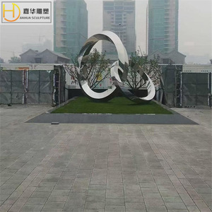 Jiahua Stainless Steel Sculpture Abstract Circular Outdoor Garden Landmark Floor Mount Handmade Mirror Metal Art - Product Image 1