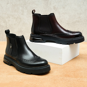 รองเท้าบูททำงานสไตล์วินเทจแบบ Amish สำหรับผู้ชาย ระดับไฮเอนด์ หรูหรา กันน้ำ แบบผูกเชือกข้อเท้า ตัดเย็บด้วยวิธี Goodyear Welted  หนังแท้คุณภาพสูง ทนทาน - Product Image 2