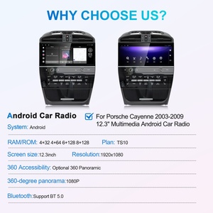 Navihua New Arrival 12.3 Inch Car <b>Monitor</b> Multimedia DVD Player Auto Stereo GPS DSP for Porsche Cayenne 2003 2009 - Product Image 6